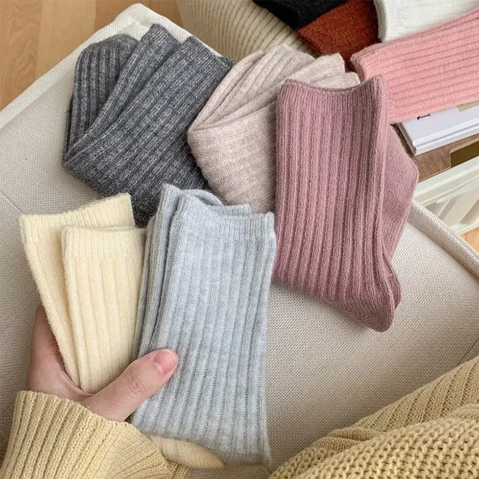 Ribbed Wool Socks