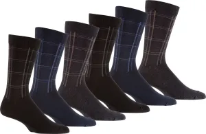 Sakkas Mens Cotton Blend Cross Pattern Dress And Casual Socks , 6-Pack Assorted