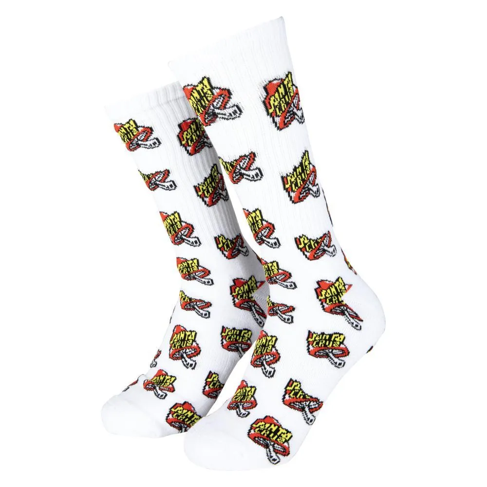 Santa Cruz Socks Toadstool Dot White UK 8-11 Adult