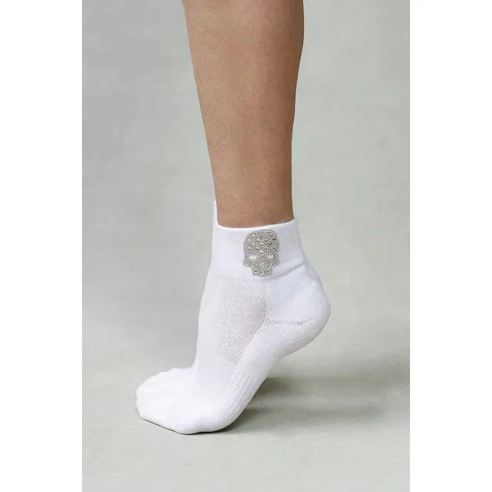 Short Skull Socks White