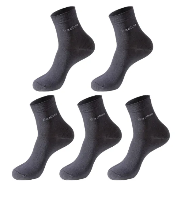 Solid Mid-tube Bamboo Fiber Socks