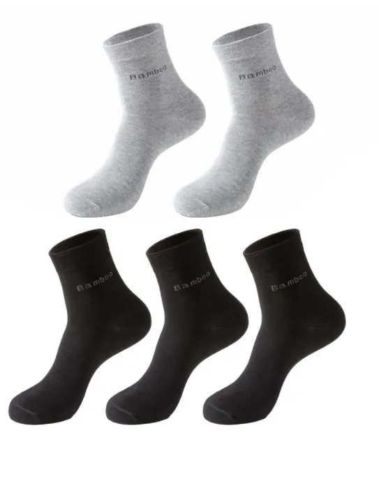 Solid Mid-tube Bamboo Fiber Socks