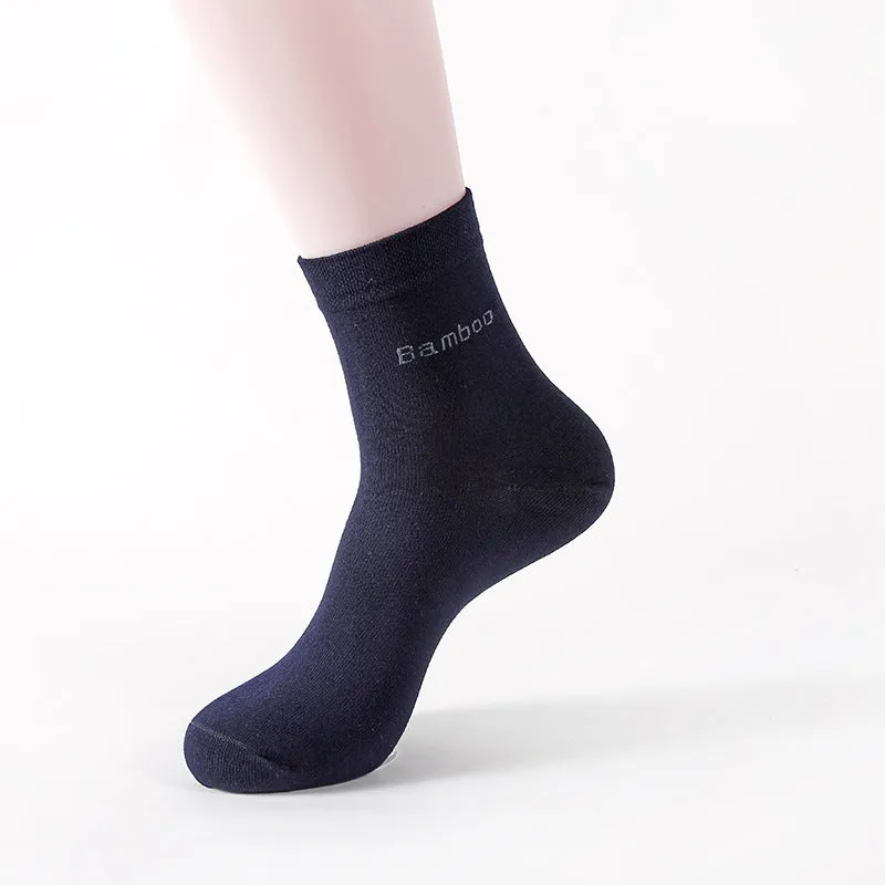 Solid Mid-tube Bamboo Fiber Socks