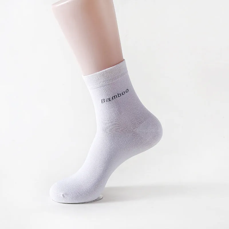 Solid Mid-tube Bamboo Fiber Socks