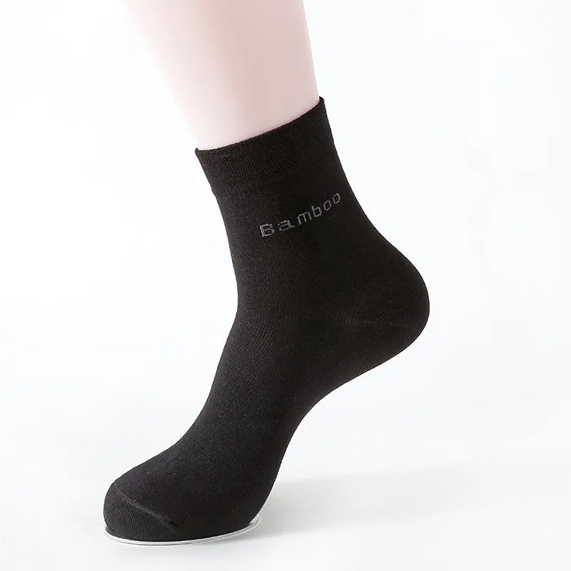 Solid Mid-tube Bamboo Fiber Socks