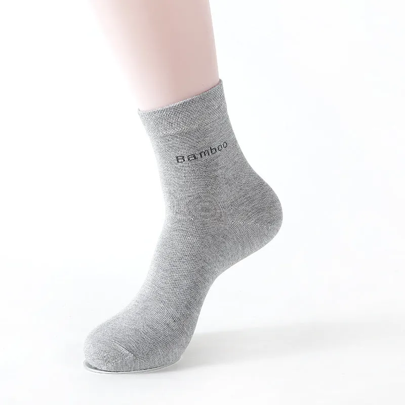 Solid Mid-tube Bamboo Fiber Socks