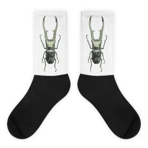 Stag Beetle by Robert Bowen Black Foot Socks