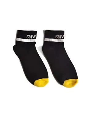 SUPA ANKLE SOCKS - ONE SIZE - BLACK