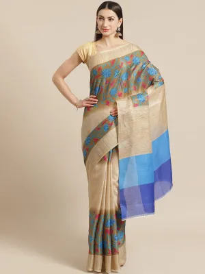 SVB Saree Grey Flower Printed Saree