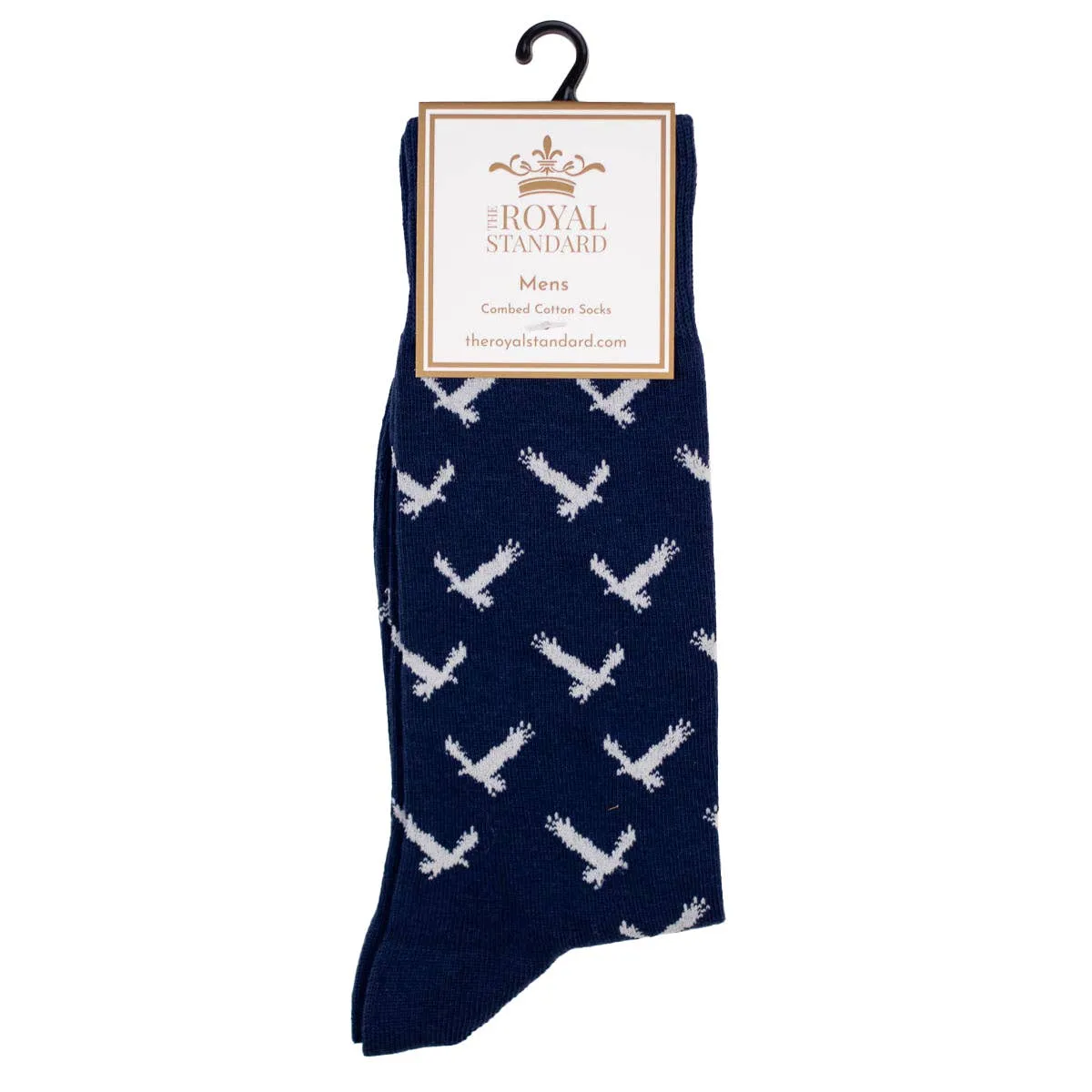 The Royal Standard - Men's Eagle Socks   Navy/White   One Size