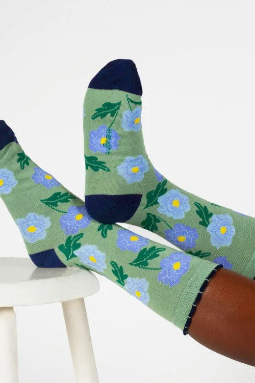 Thought Birth Flower Chrysanthemum Bamboo Socks