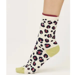 THOUGHT LEOPARD PRINT GOTS ORGANIC COTTON SOCKS CREAM SPW731