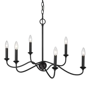 Tierney 29 in. 6 lights Pendant Light Black Finish