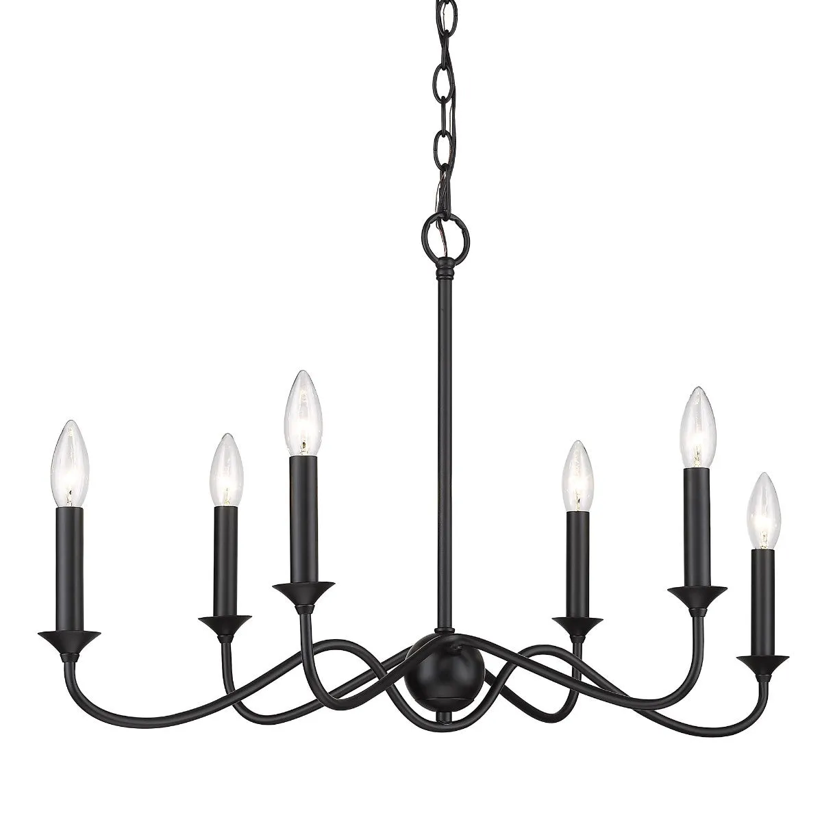 Tierney 29 in. 6 lights Pendant Light Black Finish