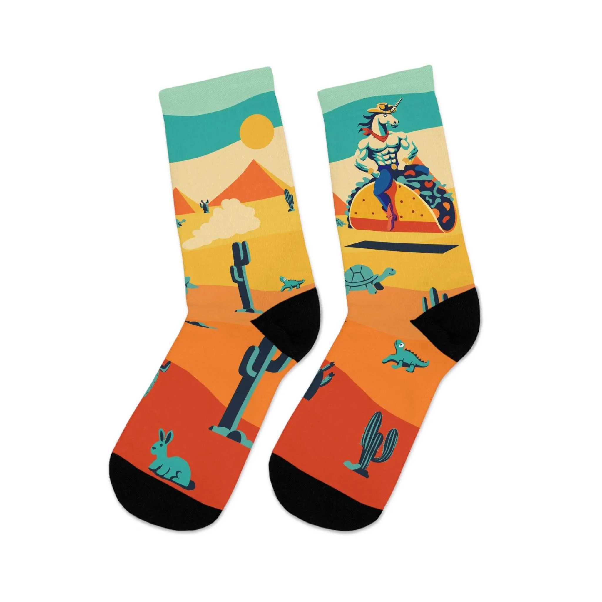 Unicorn Riding a Taco Socks