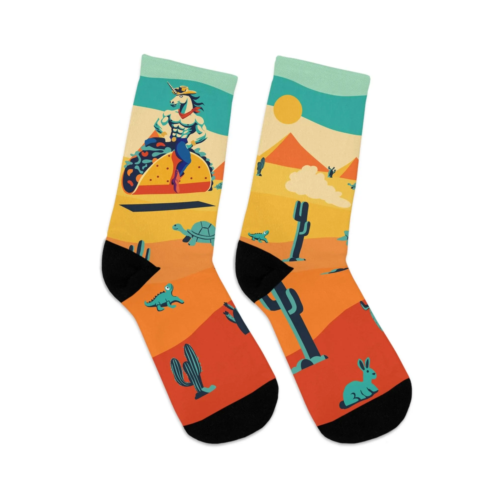 Unicorn Riding a Taco Socks