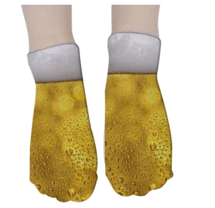 Unisex  Novelty Beer Pattern Cotton Cool Socks