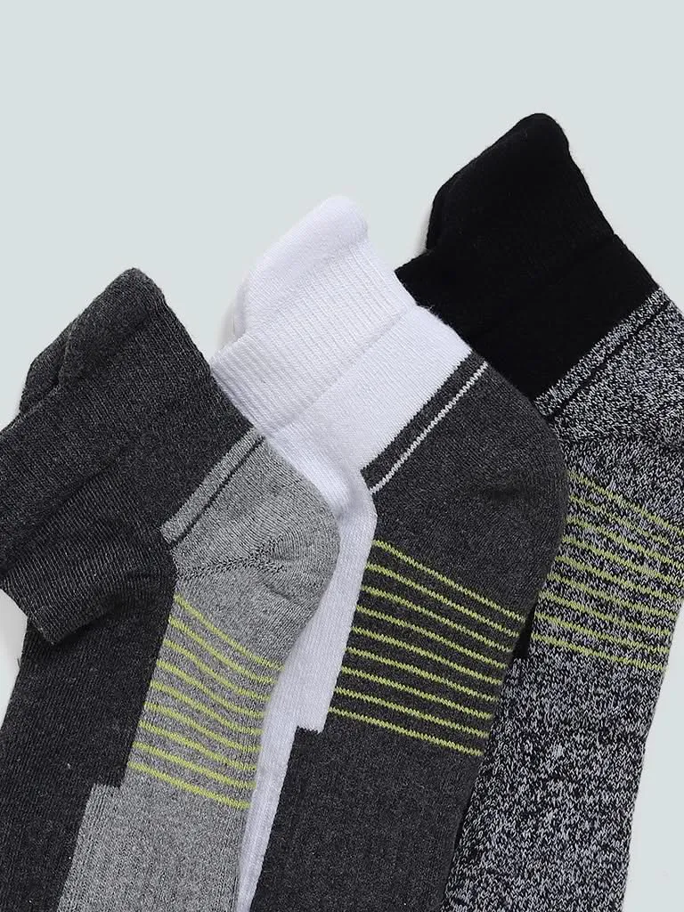 WES Lounge Black Trainer Socks - Pack of 3