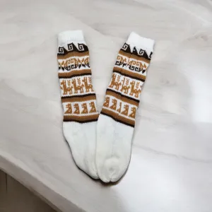 White and Black Alpaca Wool Socks