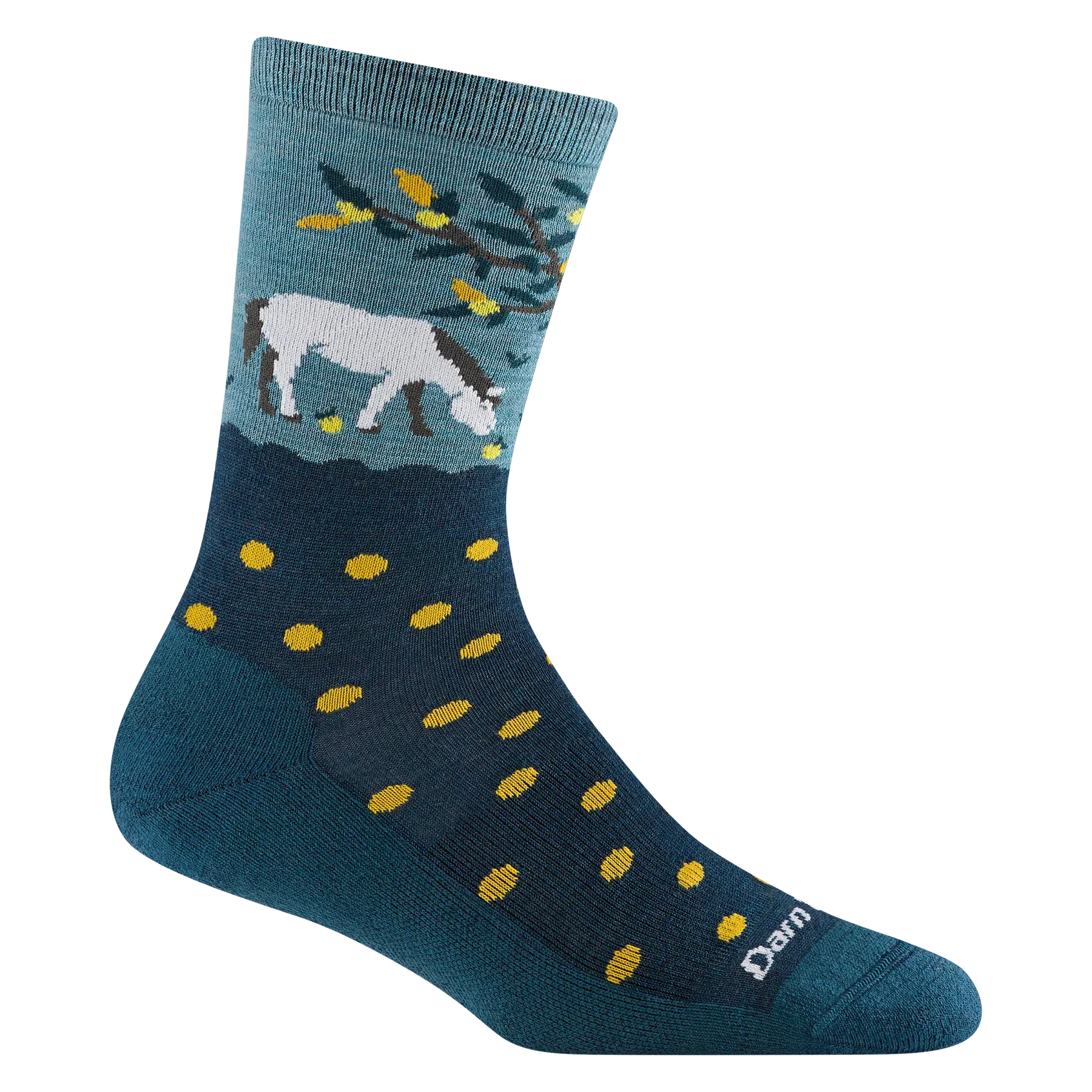 Women's Darn Tough Wild Life Crew Lightweight Lifestyle Sock Color: Dark Teal