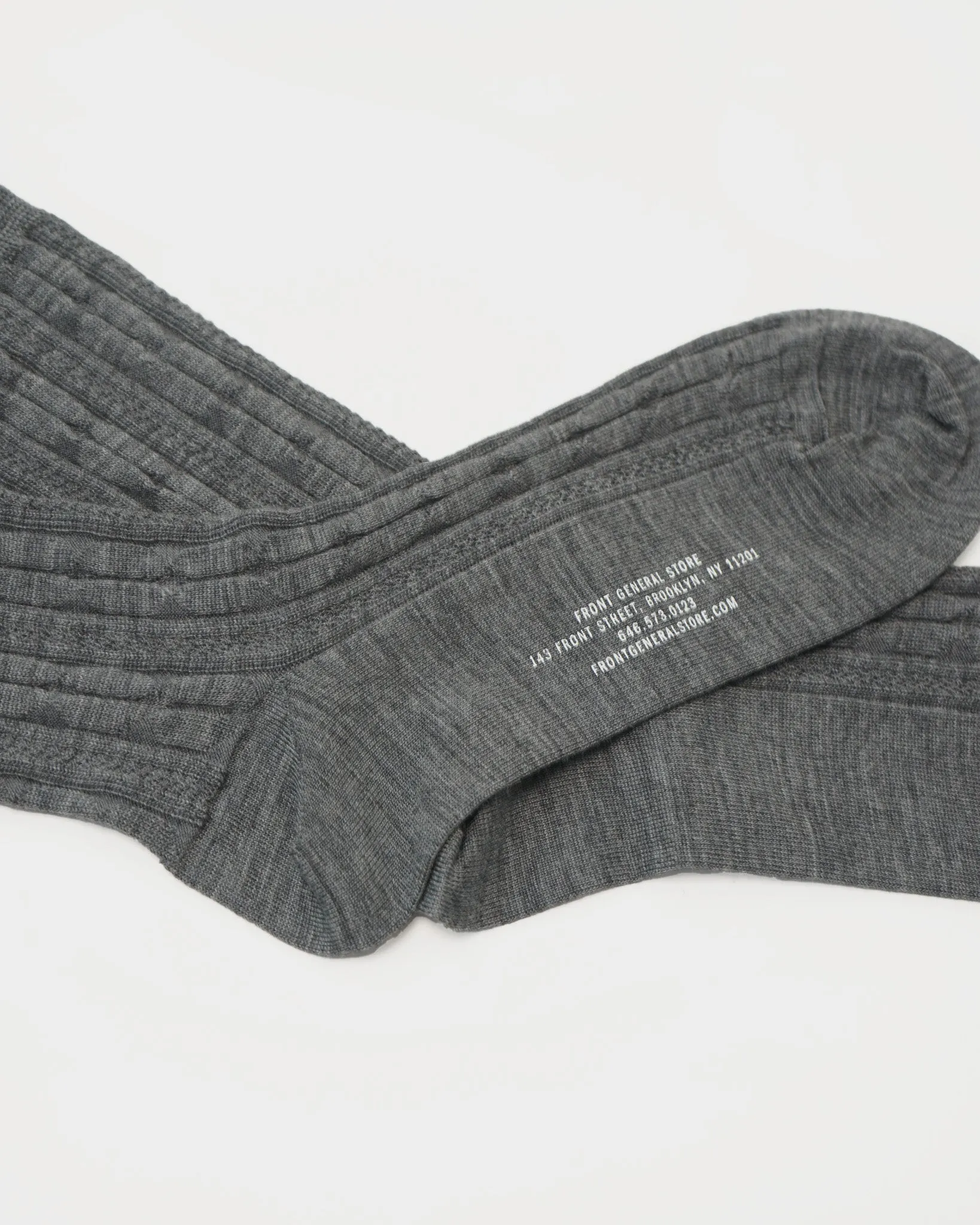 Wool Cable Socks / Gray