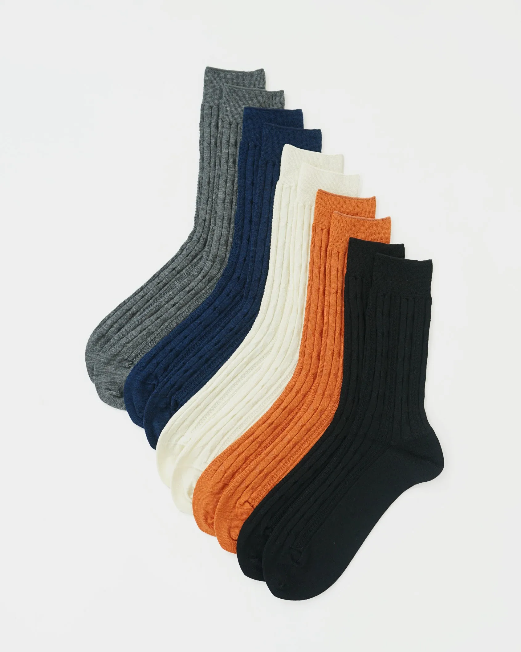 Wool Cable Socks / Gray