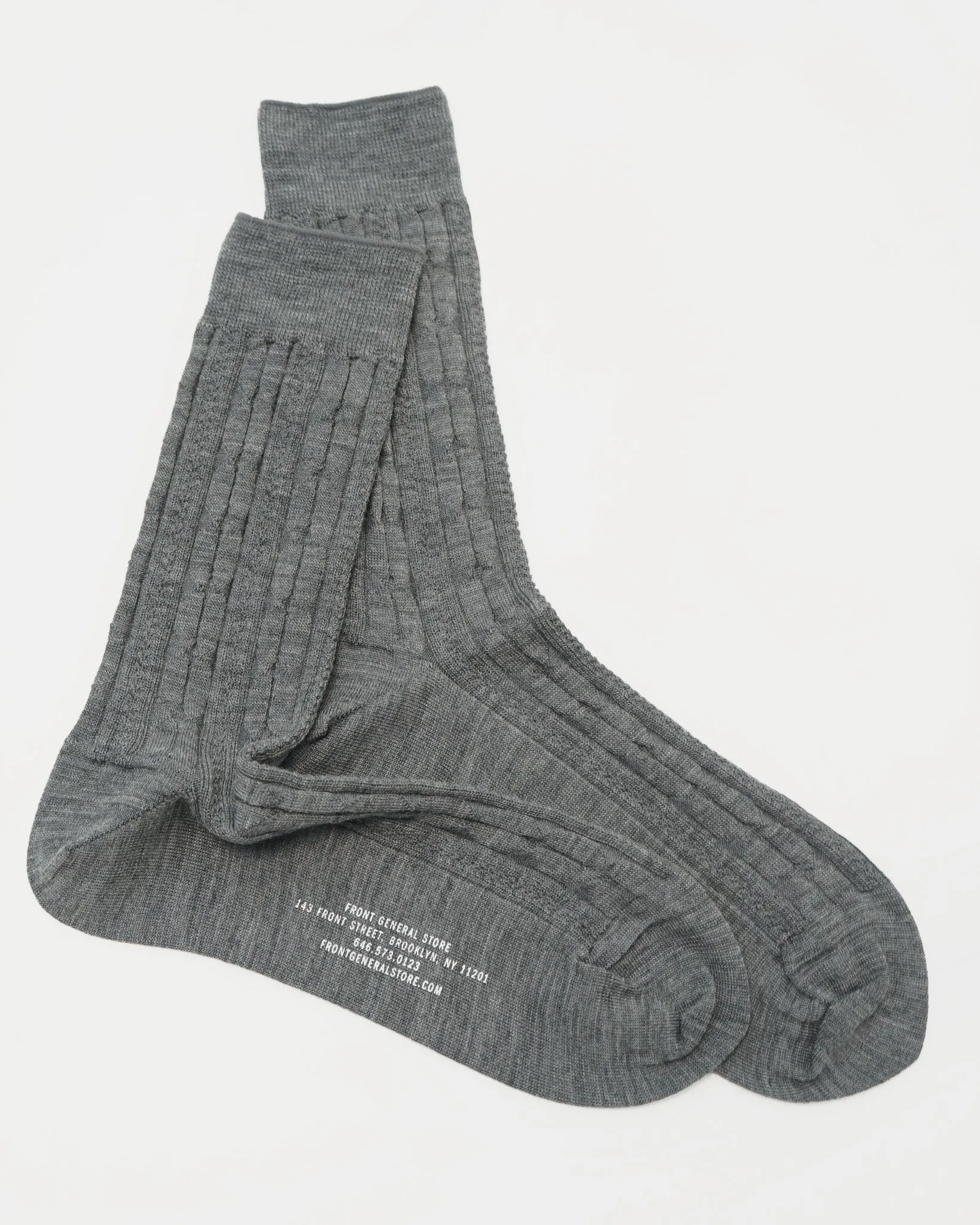 Wool Cable Socks / Gray