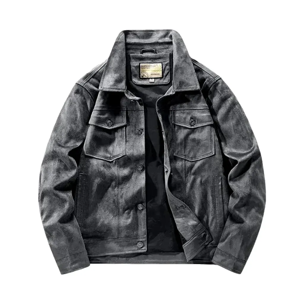 Y2k style casual men's jeans coat