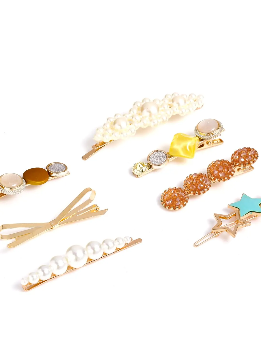 Yellow Chimes 7 pcs Fine Quality Stylish Hair Clips Fashion Hair Accessories for Women Girls