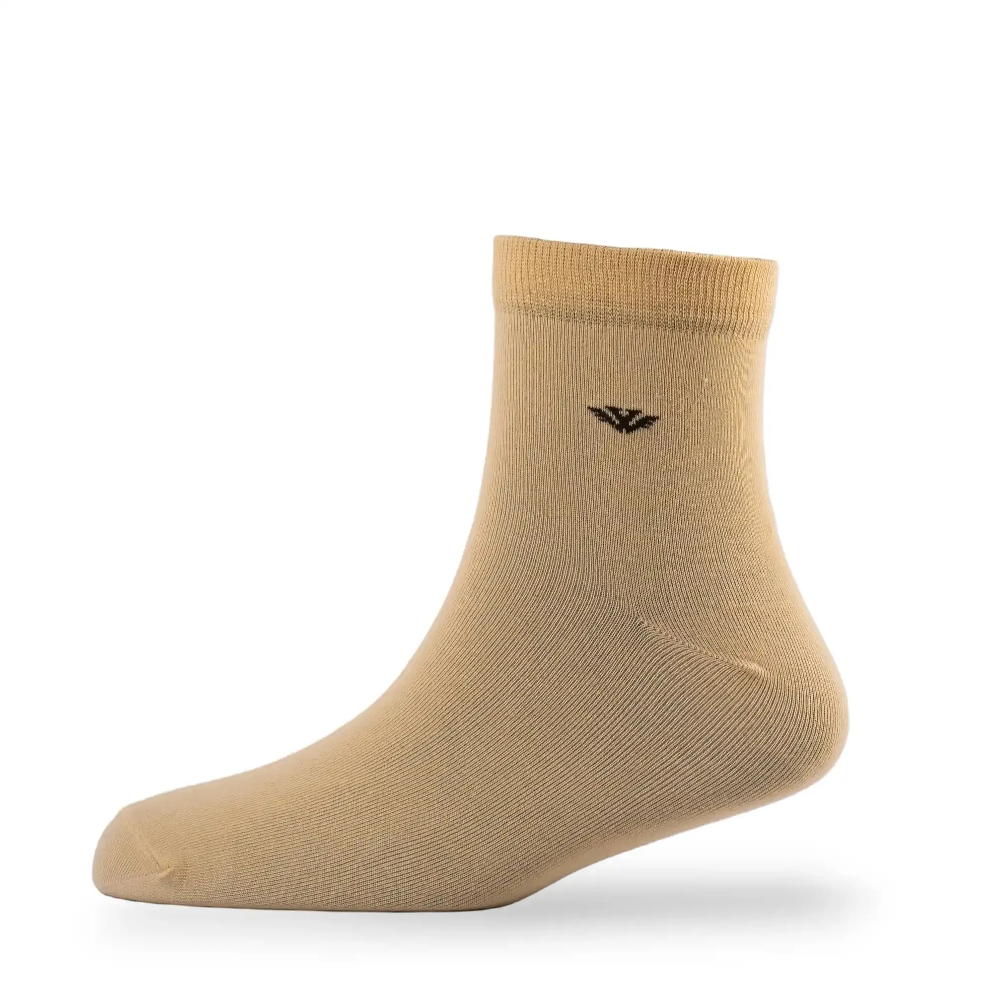 Young Wings Men's Beige Colour Cotton Fabric Solid Ankle Length Socks - Pack of 5, Style no. 2400-M1